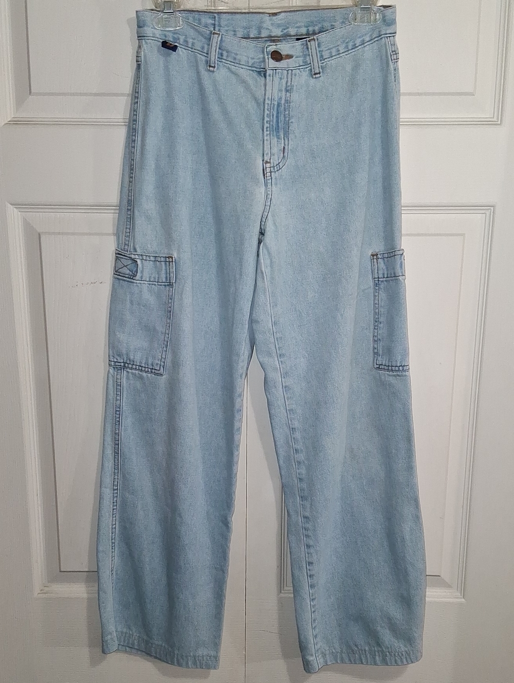 Vintage BONGO Light Blue Wide Leg Cargo Jeans - 3